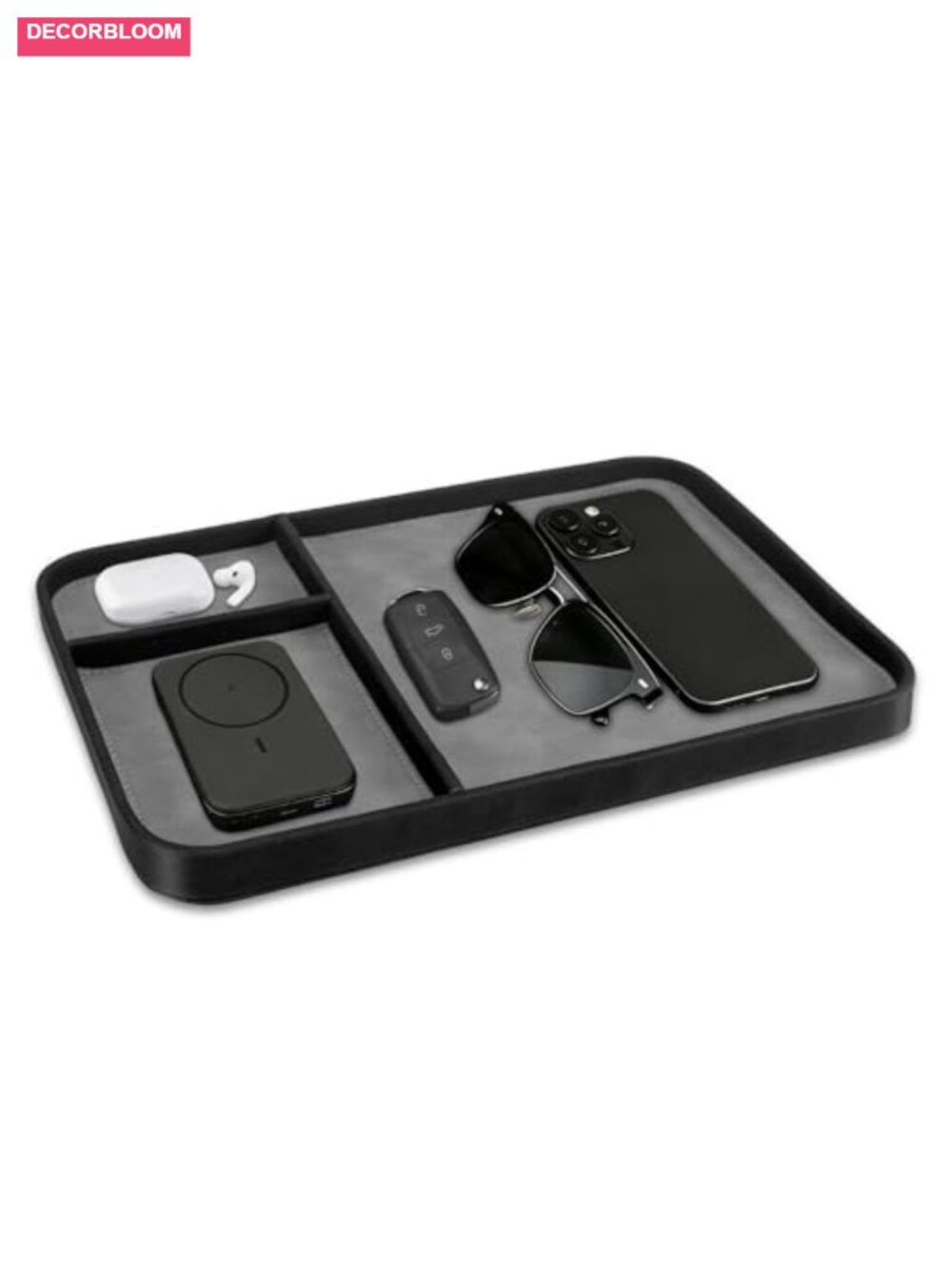PU Leather Valet Tray Organizer Catchall for Keys Watch Wallet Jewelry - Picture 1 of 6